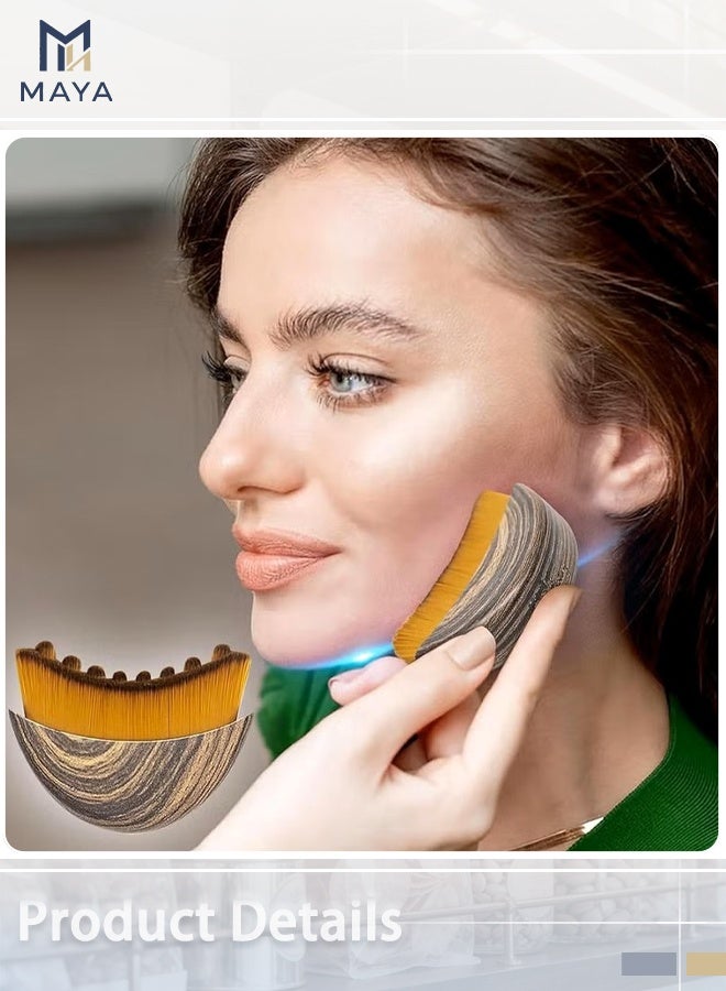 مايا فرشاة تحديد ملامح الوجه اللمفاوية، فرشاة تنظيف الوجه الجافة، مدلك تصريف لمفاوي للوجه والذقن وخط الفك، مصممة هندسياً لتناسب البشرة بدقة وتخفف التعب (فرشاة + غطاء) - Image 5